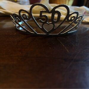 Silver Heart Scrollwork Hair Tiara
